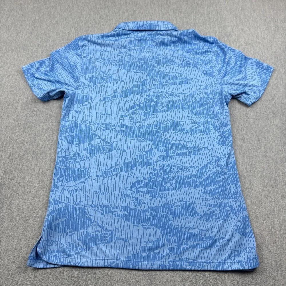 Nike Polo Shirt Mens Small Blue Standard Vapor Camo Dri-Fit Performance Active